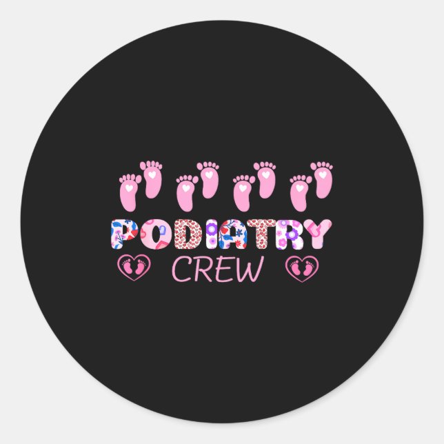 Diatry Crew Footprint Leopard Diatrist Valentine's Classic Round Sticker (Front)