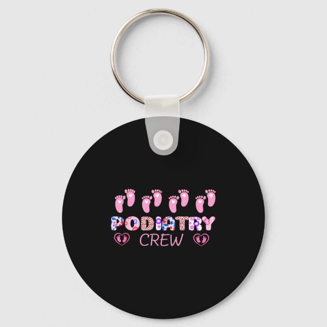 Diatry Crew Footprint Leopard Diatrist Valentine's Key Ring (Front)