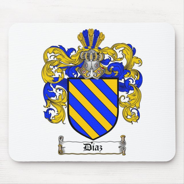 DIAZ FAMILY CREST -  DIAZ COAT OF ARMS MOUSE PAD (Front)