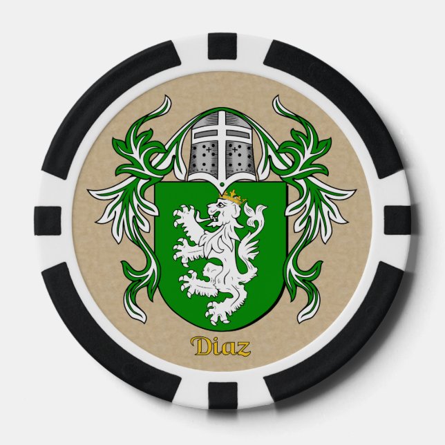 Diaz Heraldic Arms Poker Chips (Front)