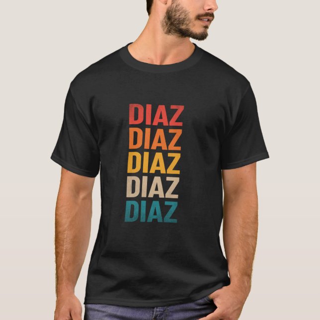 Diaz Last Name Shirt Vintage Diaz Name (Front)