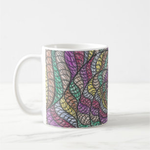 Diba Colorful Abstract Spiral Hand-Drawn Art Coffee Mug