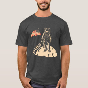 Dibs Man in the Moon Mens T-Shirt