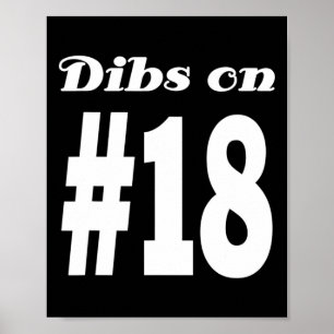 Dibs On #18 Hockey Footll Sell Sports Poster
