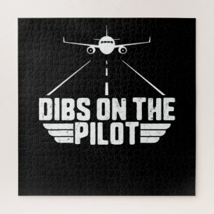 Dibs On  Pilot Aviation Aircraft Plane Girlfriend Jigsaw Puzzle