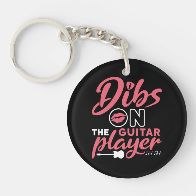 Dibs on the Guitar Player Key Ring (Front)