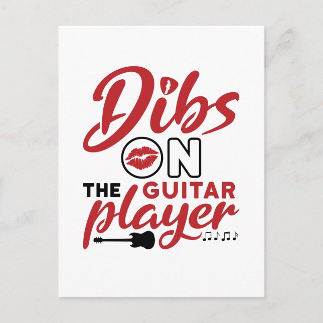 Dibs on the Guitar Player Postcard (Front)
