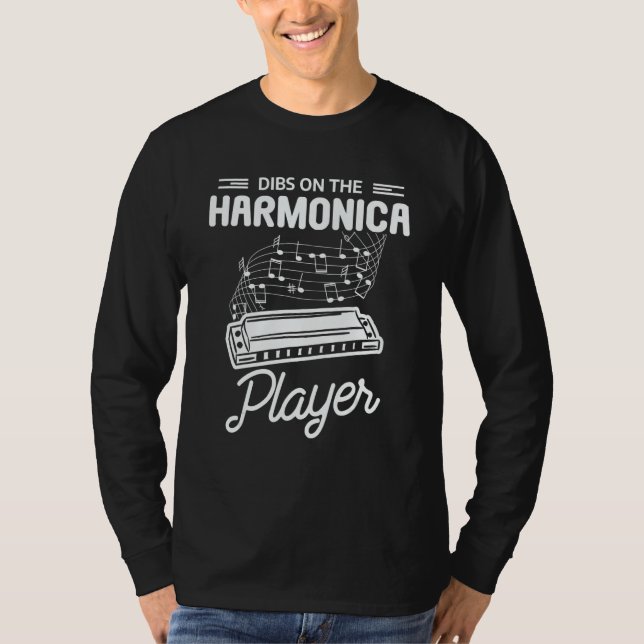 Dibs On The Harmonica Player Harmonicist T-Shirt (Front)