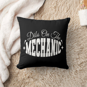 Dibs On The Mechanic Car Maintenance Repairman Dad Cushion