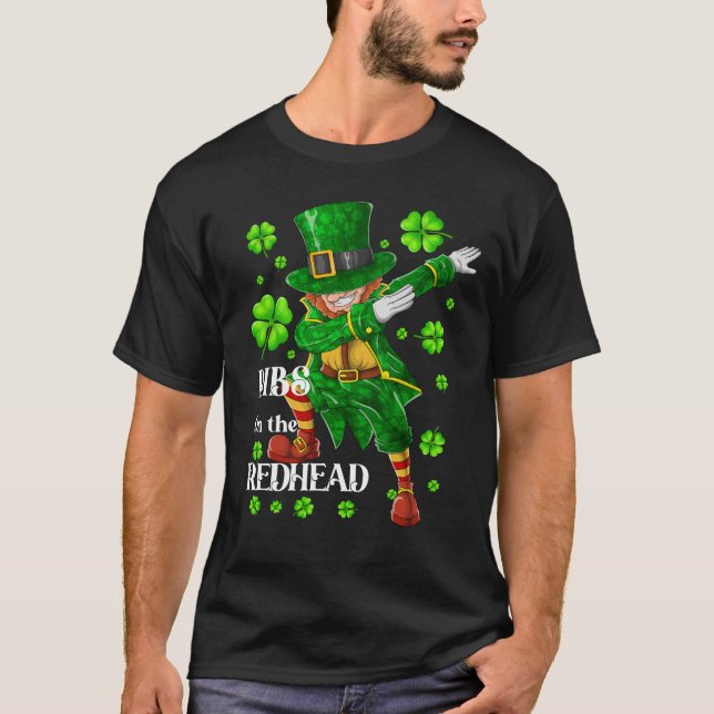 Dibs On The Redhead Dabbing Leprechaun St Patricks T-Shirt (Front)