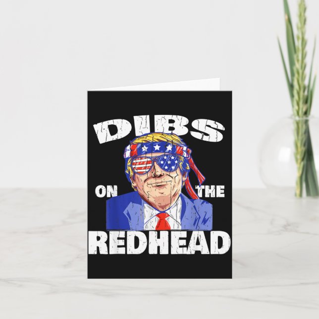 Dibs On The Redhead Shirt Funny St Patricks Day Pr Card (Front)
