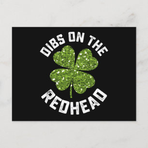 Dibs On The Redhead St Patrick's Day Shamrock Postcard
