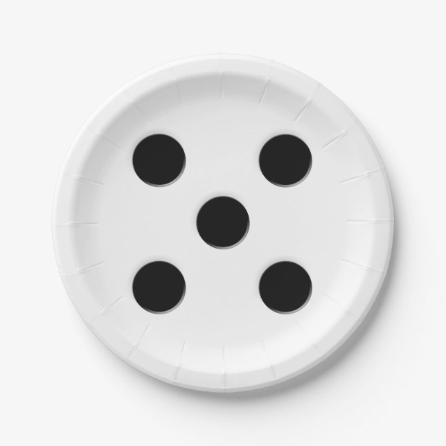 Dice 5 Pips Paper Plate (Front)