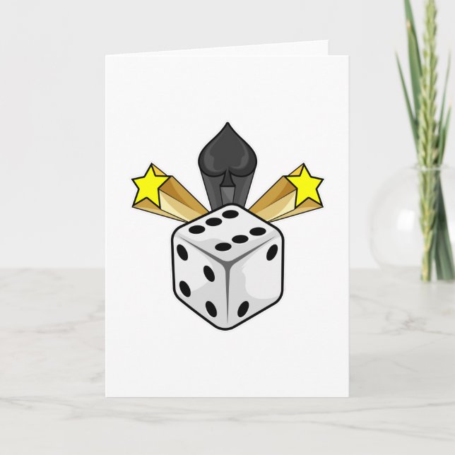 Dice at Poker with Spades & Stars Card (Front)