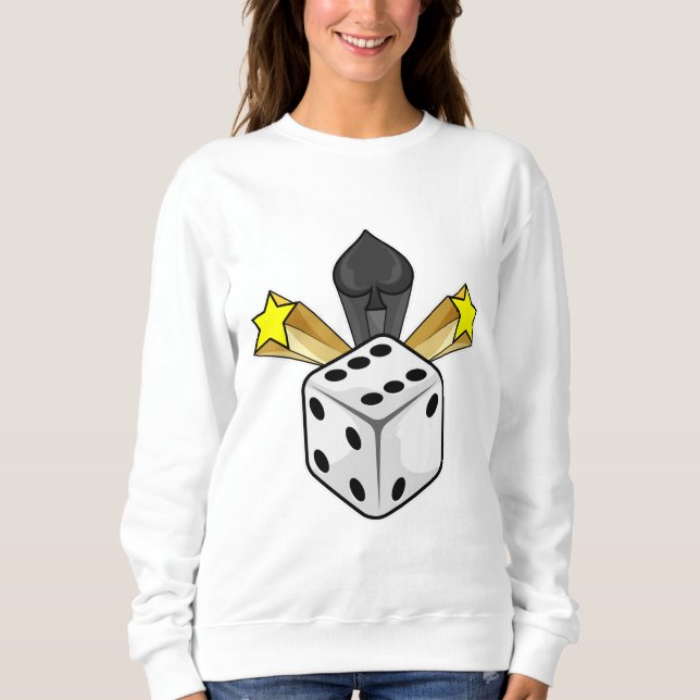 Dice at Poker with Spades & Stars Sweatshirt (Front)