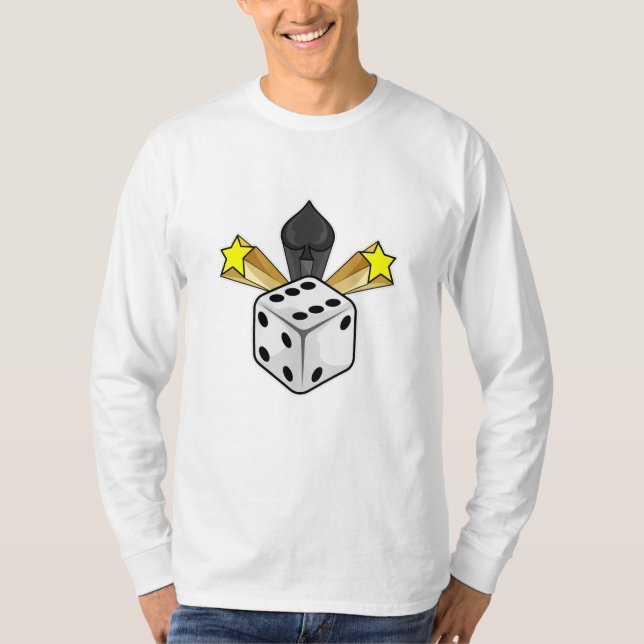 Dice at Poker with Spades & Stars T-Shirt (Front)