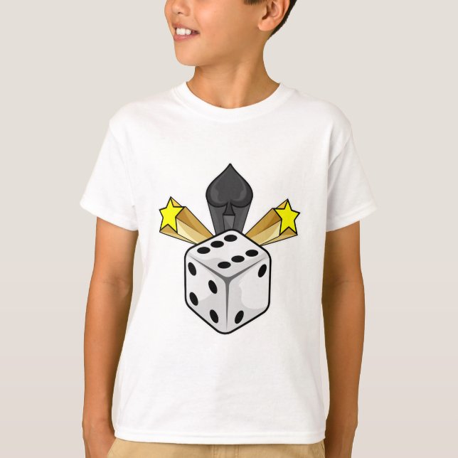 Dice at Poker with Spades & Stars T-Shirt (Front)
