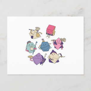 Dice characters postcard