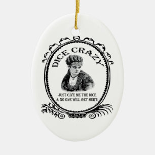 Dice Crazy Ceramic Tree Decoration