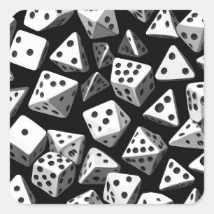 Dice Delight: A Geometric Cascade Square Sticker
