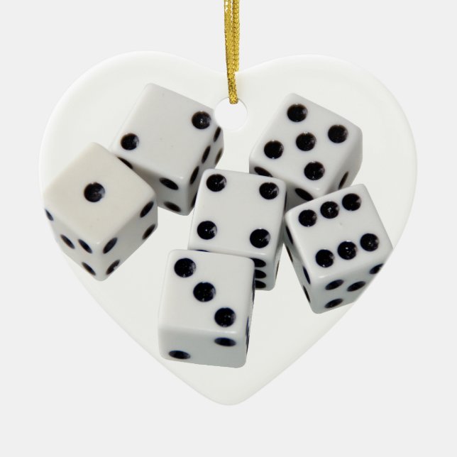 Dice Games Ceramic Tree Decoration (Front)