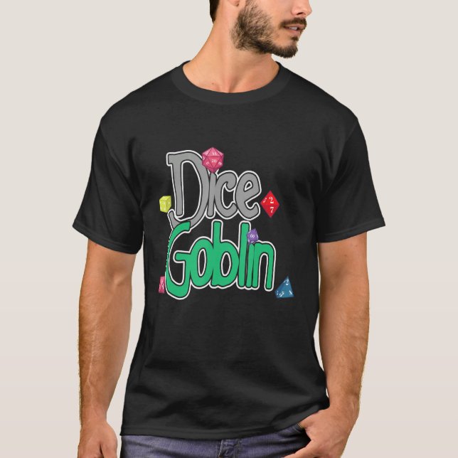 Dice Goblin Tabletop Rpg Rainbow Dice Board Game T-Shirt (Front)