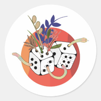 Dice in Parallel Universe Classic Round Sticker