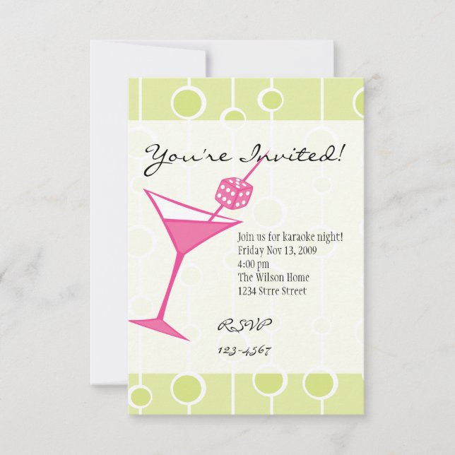 Dice Martini Invitation (Front)