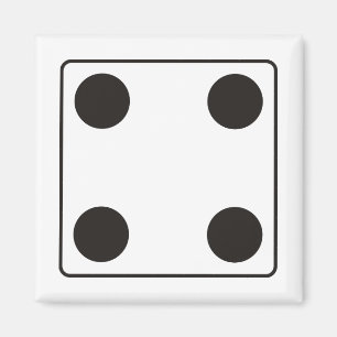 DICE numbers of pips 4 + your backgr. Magnet