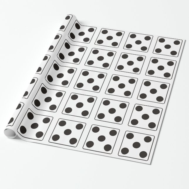 DICE numbers of pips 5 + your backgr. Wrapping Paper (Unrolled)