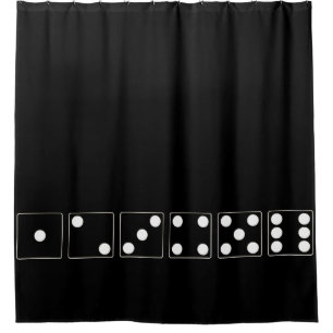 DICE numbers of pips white 1 - 6 + your backgr. Shower Curtain