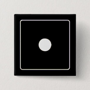 DICE numbers of pips white 1 + your backgr. 15 Cm Square Badge