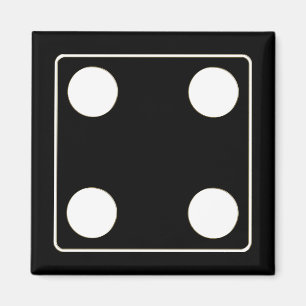 DICE numbers of pips white 4 + your backgr. Magnet
