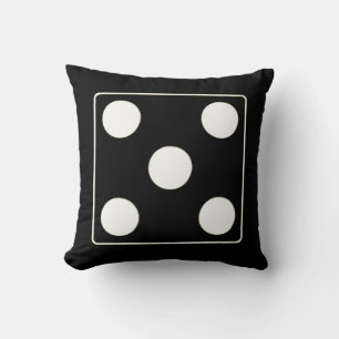 DICE numbers of pips white 5 + your backgr. Cushion