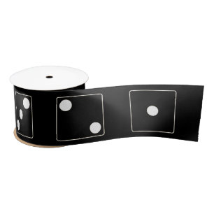 DICE numbers of pips white + your backgr. & ideas Satin Ribbon