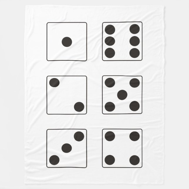 DICE numbers of pips + your backgr. colour & ideas Fleece Blanket (Front)