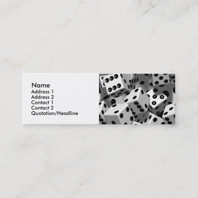 Dice Personal Profile Cards (Front)