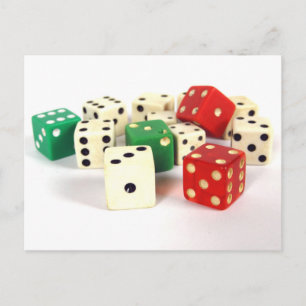 DICE - RED, WHITE and GREEN Postcard