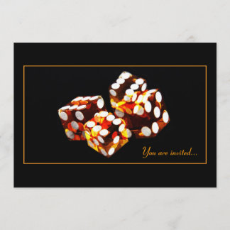 dice roll - luck game night party invitation