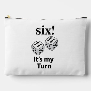 Dice Rolling Six It's My Turn Roll Dice Makeup Bag