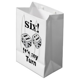 Dice Rolling Six It's My Turn Roll Dice Medium Gift Bag