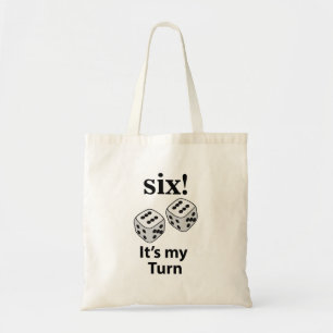 Dice Rolling Six It's My Turn Roll Dice Tote Bag