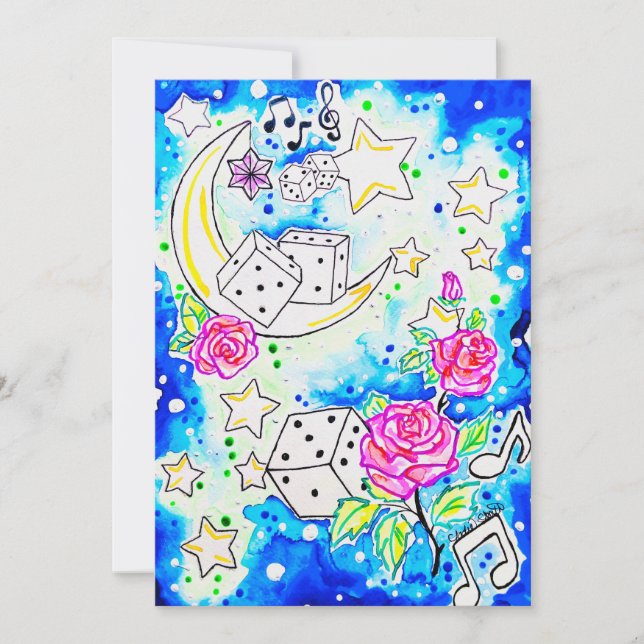 Dice & Roses Invitation (Front)