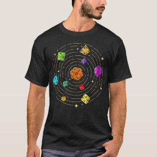 Dice Set In Space - Rpg Tabletop Games D20 T-Shirt