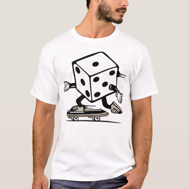 Dice skater skateboard T-Shirt (Front)