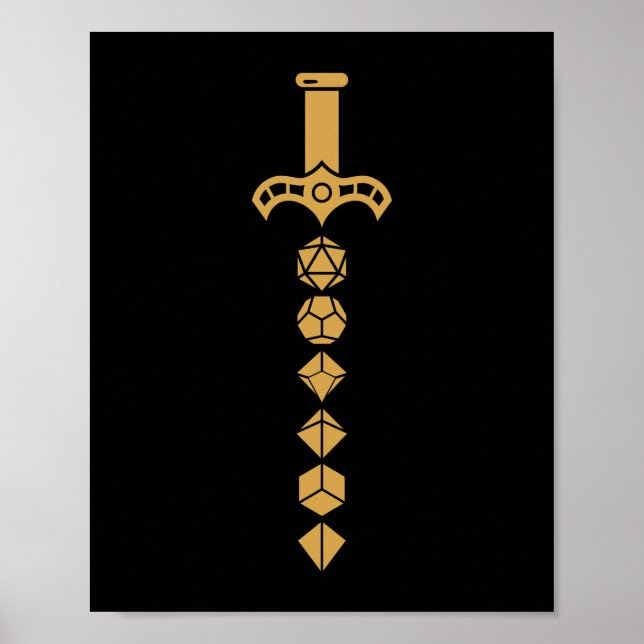 Dice Sword of the Paladin Tabletop RPG Poster (Front)
