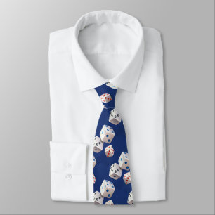 Dice With Colourful Dots On Navy Tie