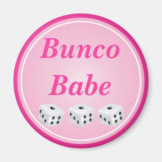 dice with pink circle customisable magnet (Front)