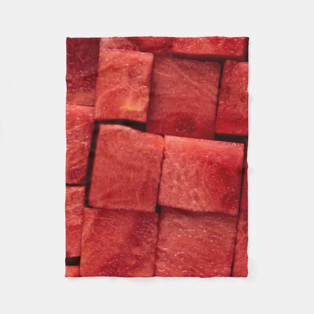 Diced watermelon fleece blanket (Front)