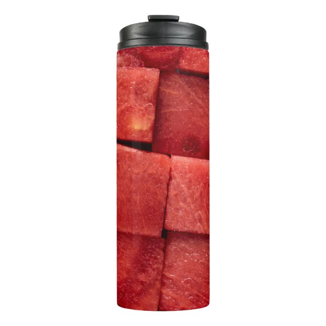 Diced watermelon thermal tumbler (Front)
